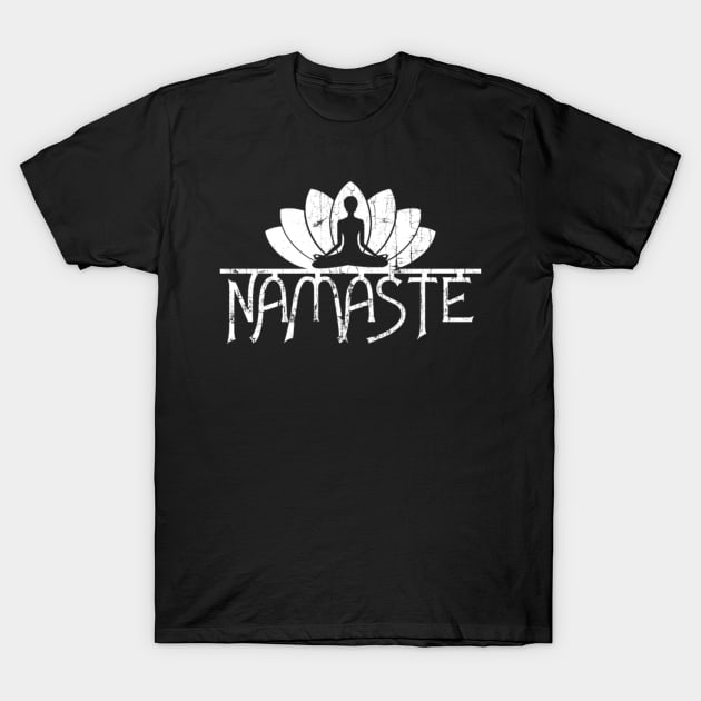 intage Namaste Lotus Girl’s Ruffle T-Shirt by gani90